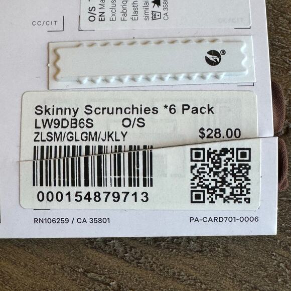 Lululemon NWT Skinny Scrunchies *6 Pack Neutrals Browns Hair Ties Accessories - Picture 3 of 3